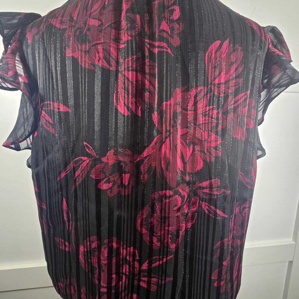 White House Black Market Smocked Waist Ruffle Midi Dress. Size L. Ret $160 - Picture 5 of 12